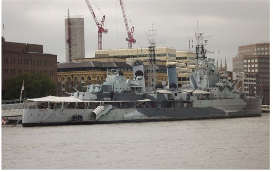 The Second World War light cruiser HMS Belfast permanently moored on the south - photo 2