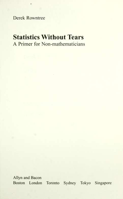 Statistics Without Tears A Primer for Non Mathematicians - photo 2