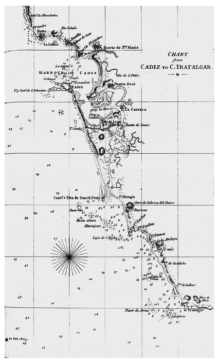 An 1805 chart showing the treacherous shoals along the dangerous Spanish - photo 3