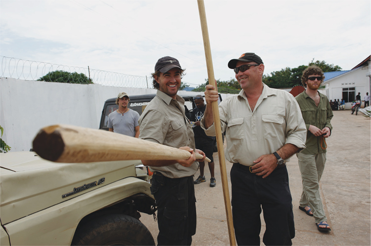 Mick and me in the Congo admiring the incredibly straight wooden harpoon - photo 13