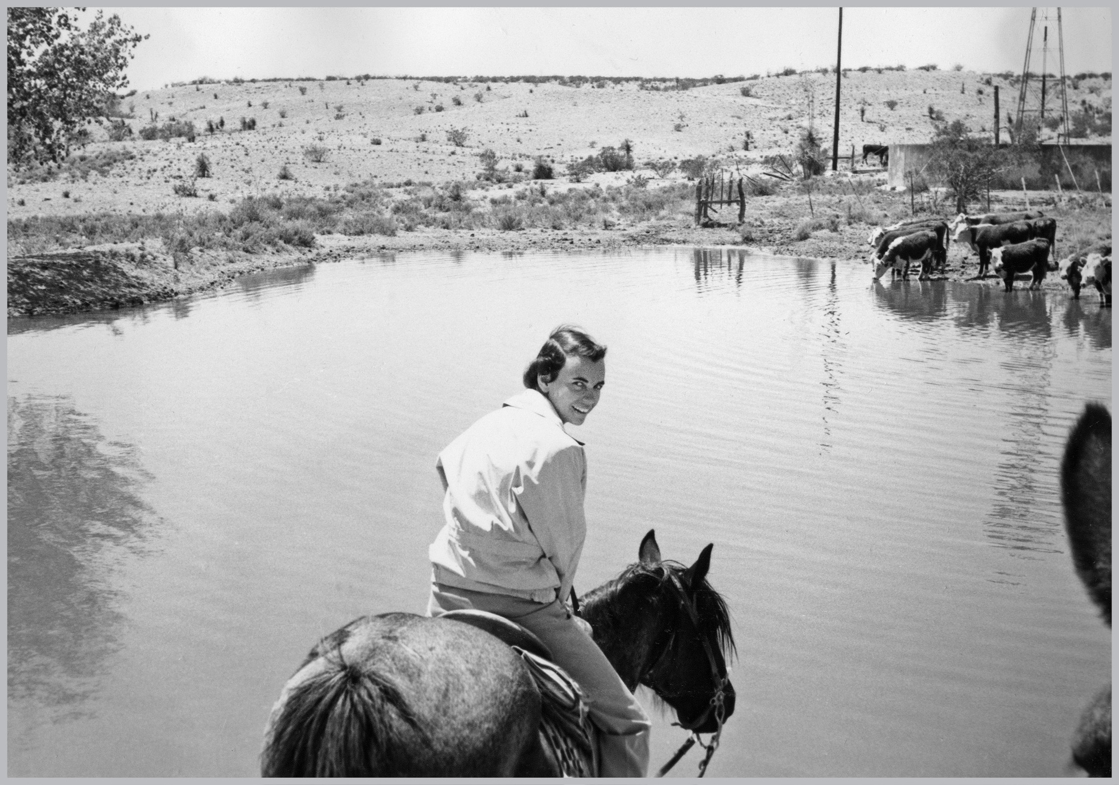 On horseback at the Lazy B Sandra learned to brand a calf and fire a rifle - photo 5