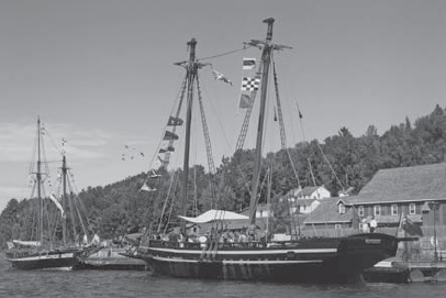 Modern replicas of HMS Tecumseth left and HMS Bee right schooners built - photo 6