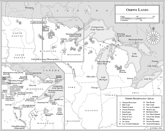 INTRODUCTION Maps of Birch Bark O JIBWE COMMUNITIES in the United States - photo 6