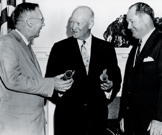 President Dwight D Eisenhower center signed NASA into existence in 1958 - photo 7