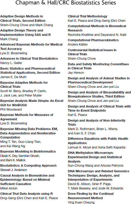 Chapman HallCRC Biostatistics Series Medical Biostatistics Third Edition - photo 3