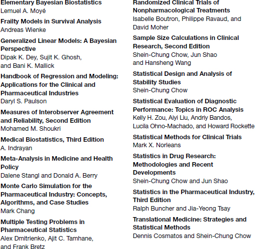 Chapman HallCRC Biostatistics Series Medical Biostatistics Third Edition - photo 4