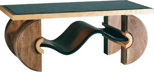Constructivist Coffee Table by Jonathan Benson features a wave-shaped stretcher - photo 13
