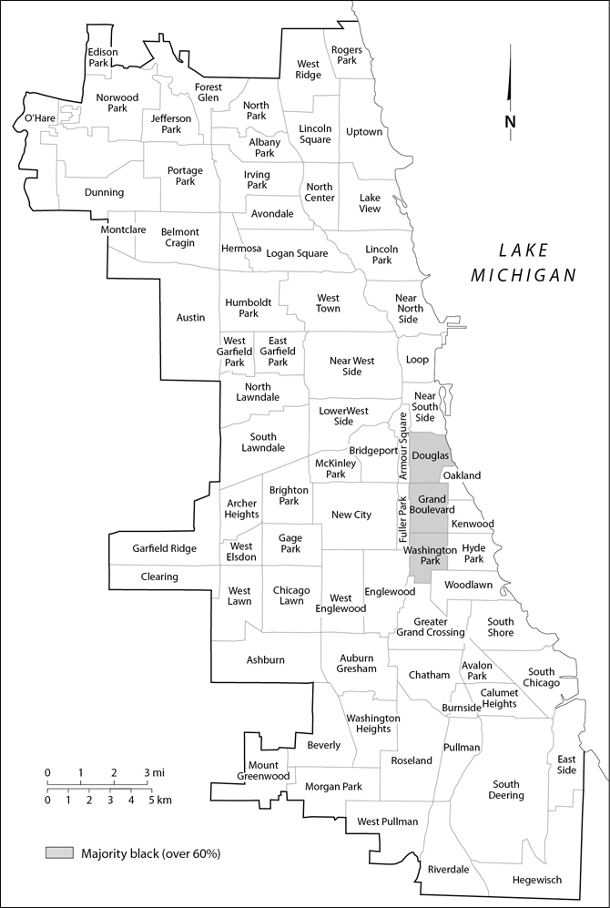 MAP 1 Chicago community areas indicating areas of major black residency - photo 2