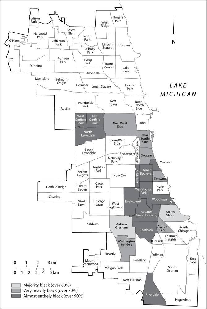 MAP 2 Chicago community areas indicating areas of major black residency - photo 3