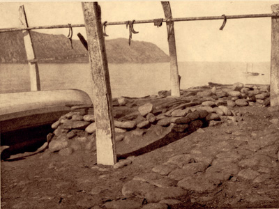 Plate 8 Edward S Curtis Underground House Tops with Whale-Rib Drying Rack - photo 8