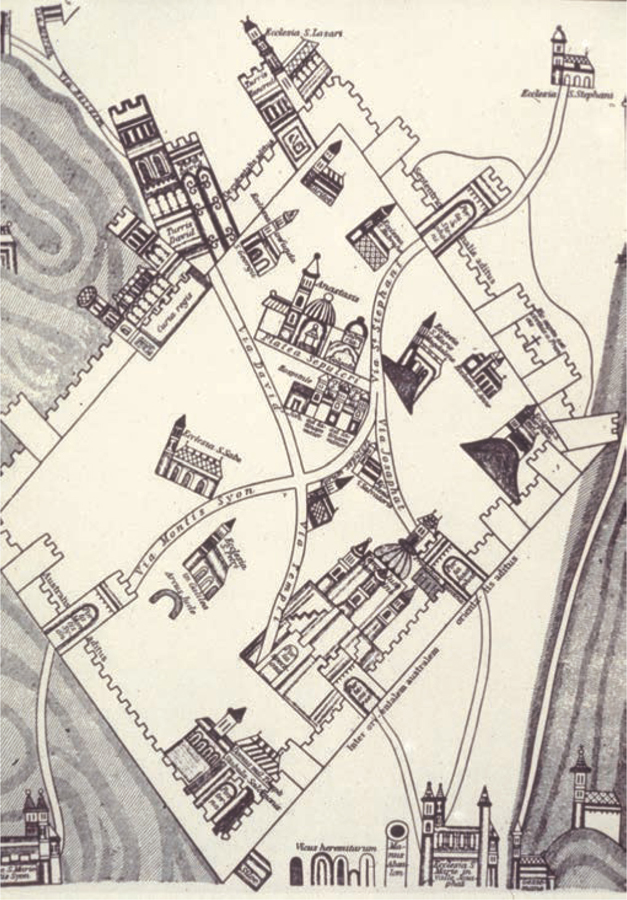FLEMISH MAP OF CRUSADER JERUSALEM BEFORE 1167 A Flemish map of a city that was - photo 2