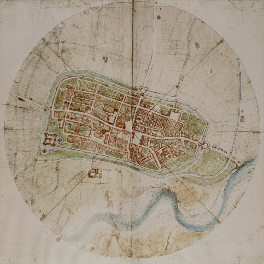 DRAWING OF IMOLA BY LEONARDO DA VINCI 1502 The strength of fortifications had - photo 3