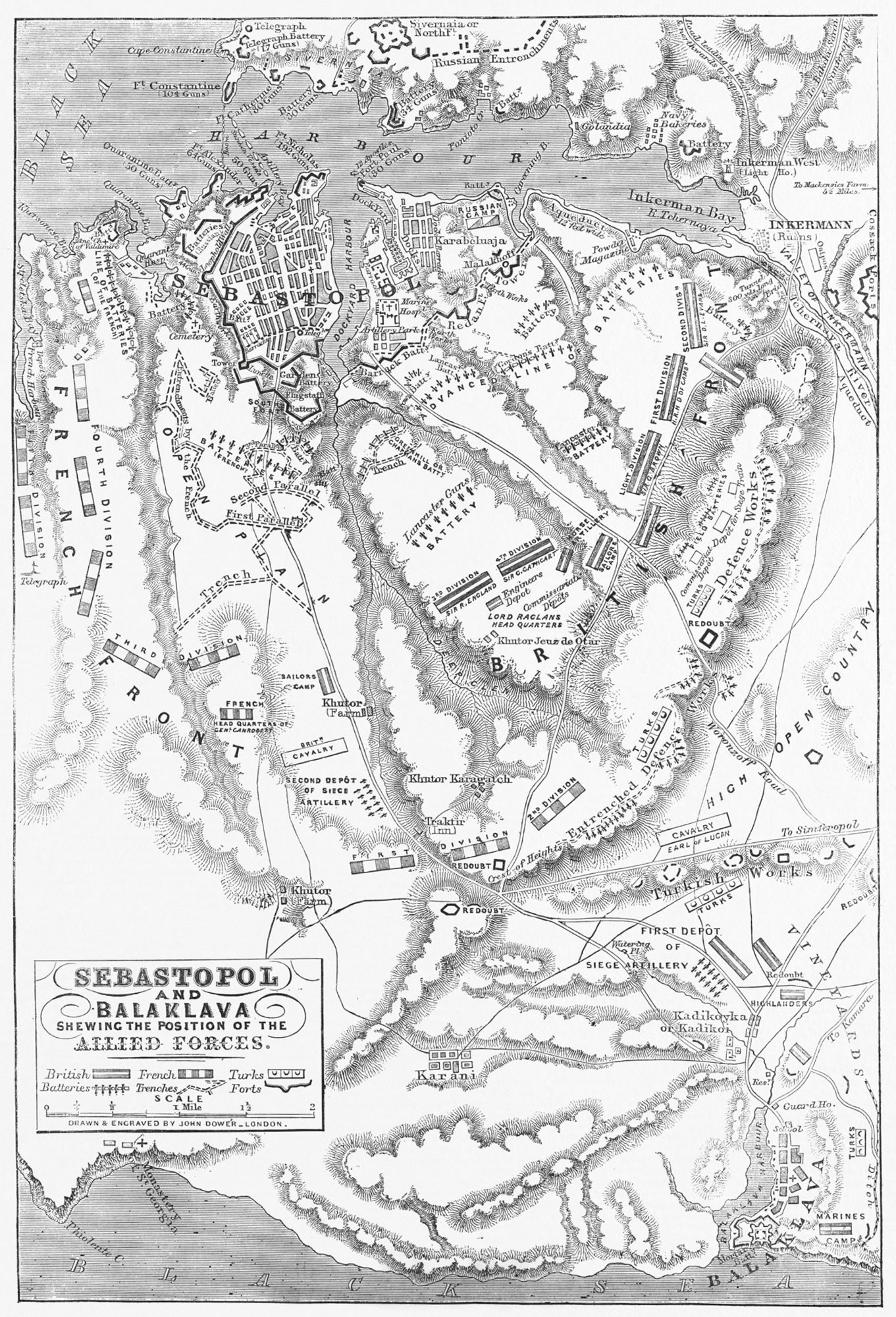 A contemporary nineteenth-century map of the siege lines around Sevastopol The - photo 4