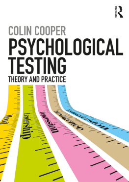 Cooper - Psychological testing : theory and practice