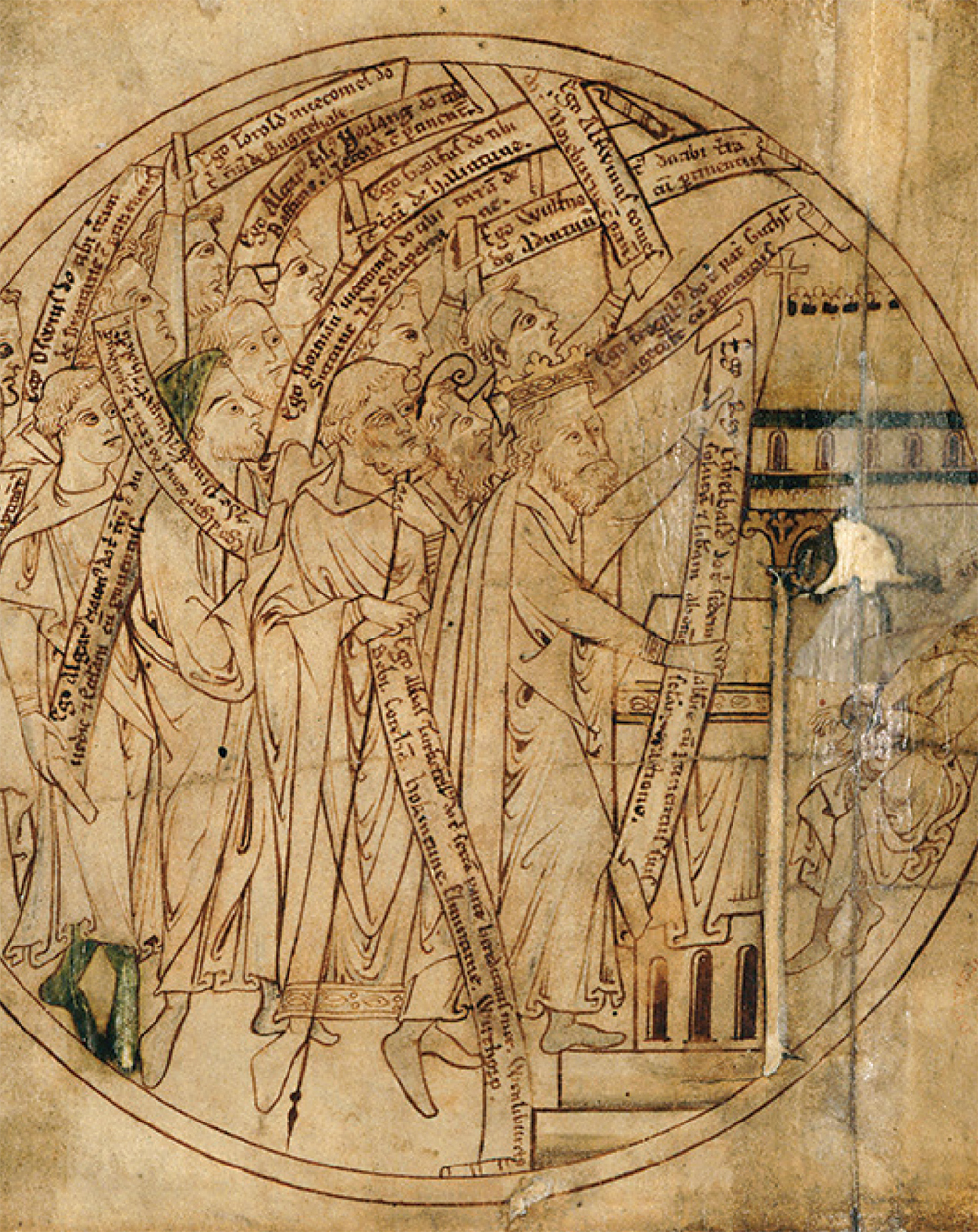 Detail from The Guthlac Roll British Library Harley Rolls Y6 f 18r the - photo 4