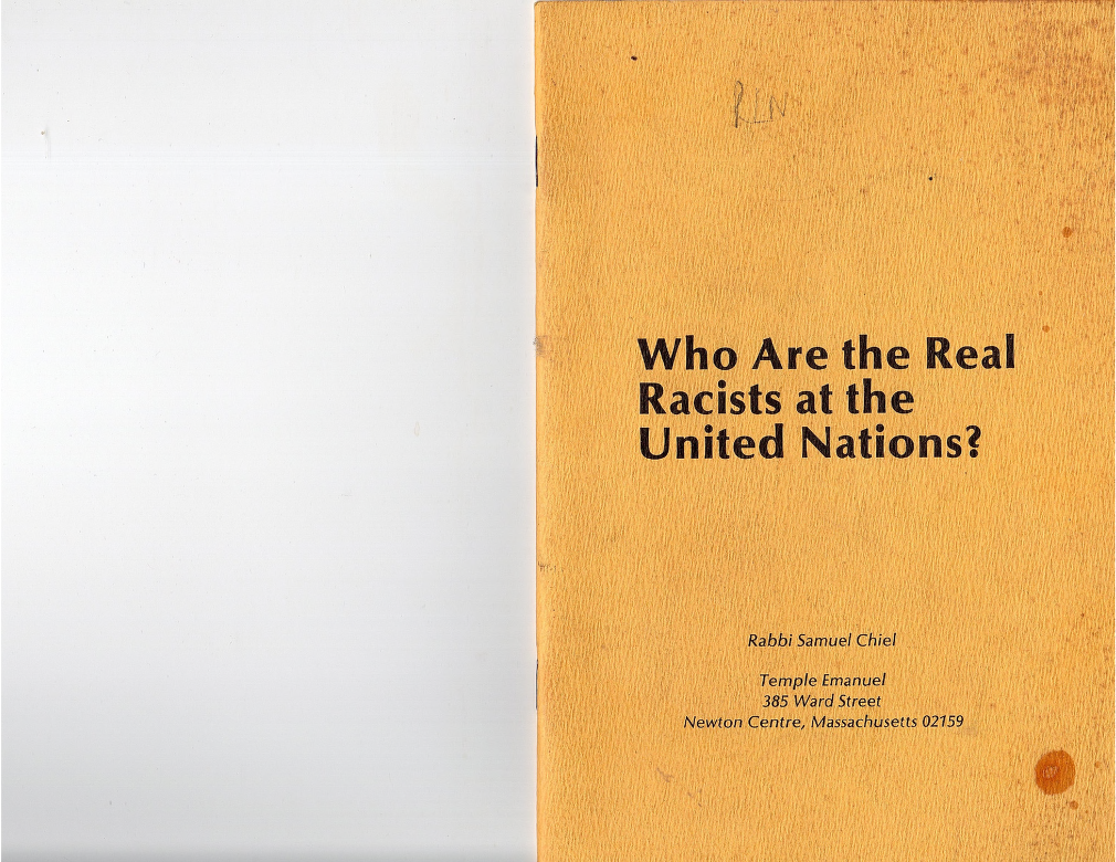 Who are the real racists at the United Nations Chiel Samuel This book was - photo 1