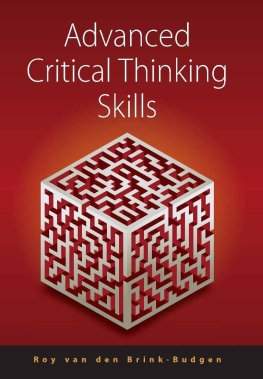 Roy van der Brink-Budgen Advanced Critical Thinking Skills