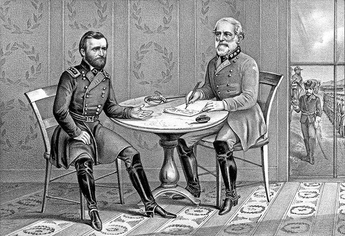 FIGURE 1 Currier Ives Surrender of General Lee at Appomattox CH Va - photo 1