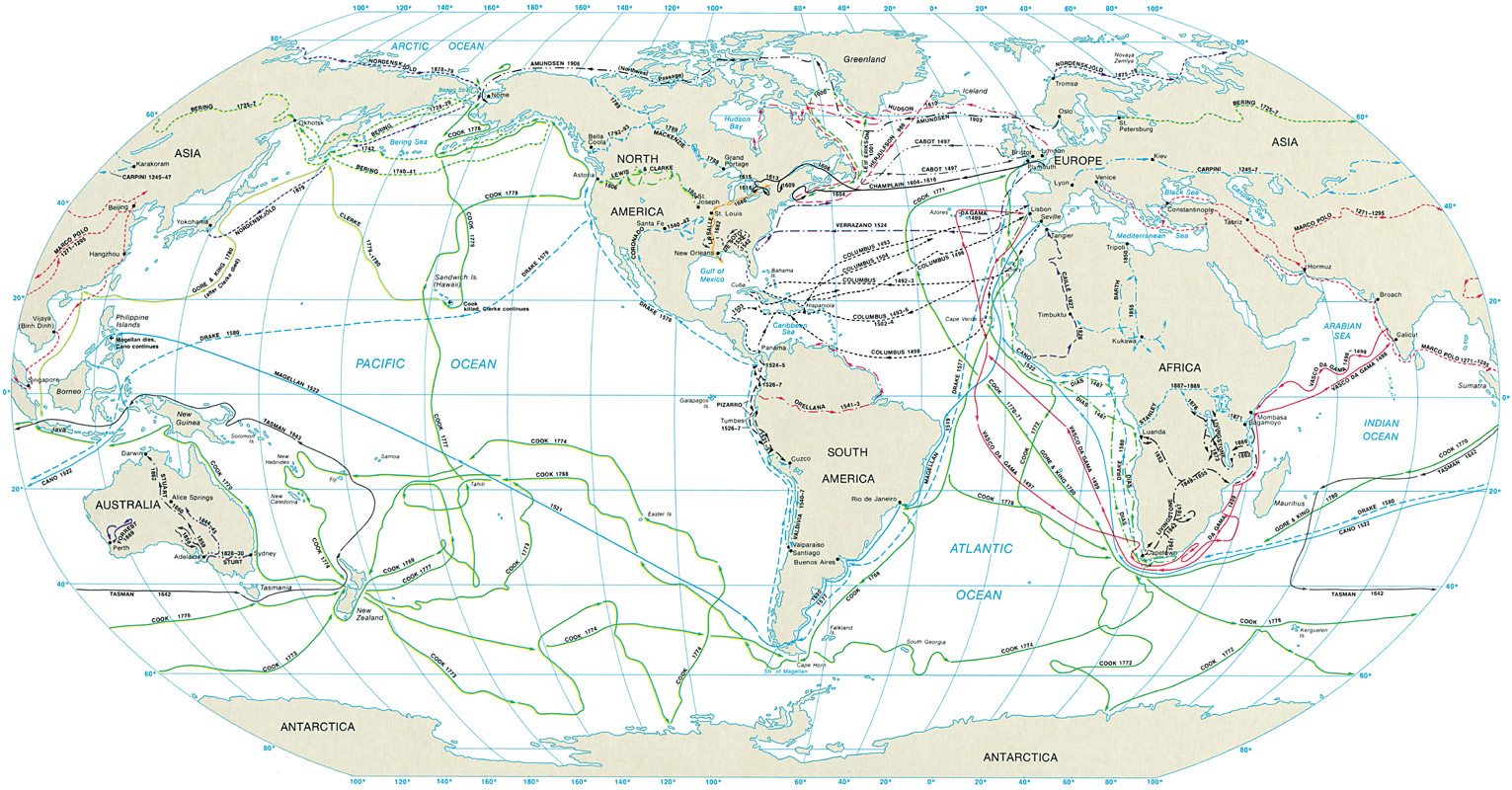 Map of the most principal maritime explorations Chronology About 981 The - photo 1