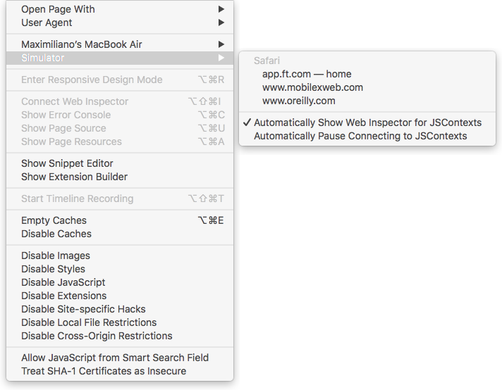 Figure 1-2 Once you have a Simulator or an actual device with Web Inspector - photo 3