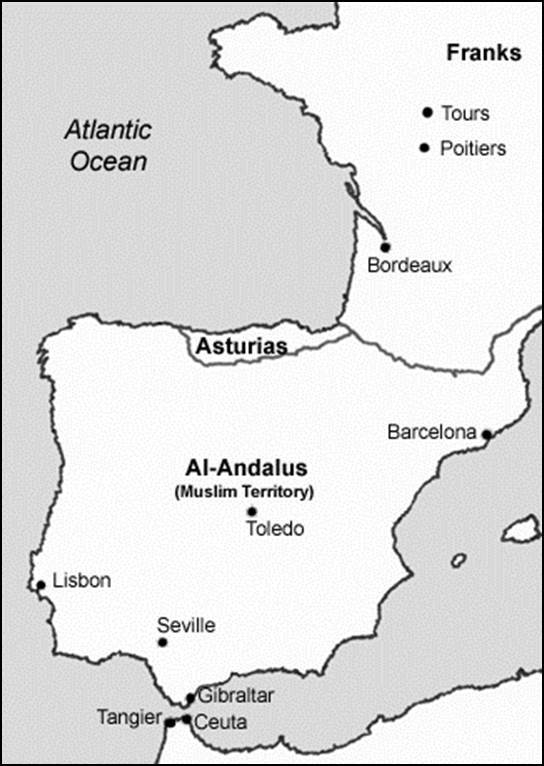 Fig 2 Map of Western Europe and North Africa at 732 AD Count - photo 2