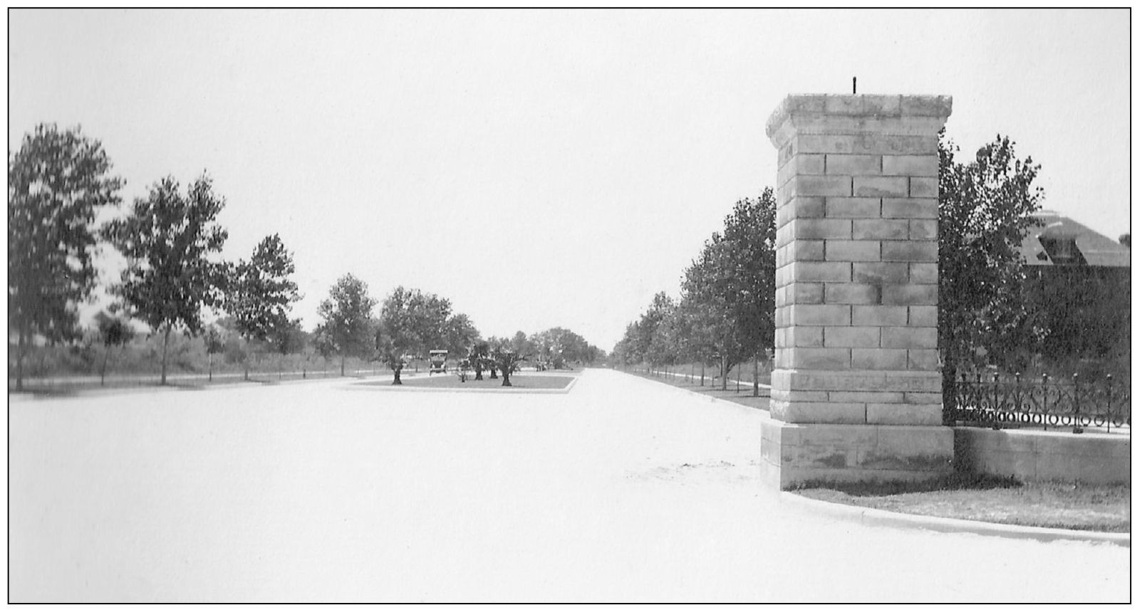 Above an early view of the east entrance to Courtlandt Place displays its low - photo 8