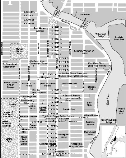 Map of East Harlem Insert shows its location in Upper Manhattan Barrio Dreams - photo 1