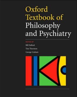 Bill Fulford Oxford Textbook of Philosophy and Psychiatry