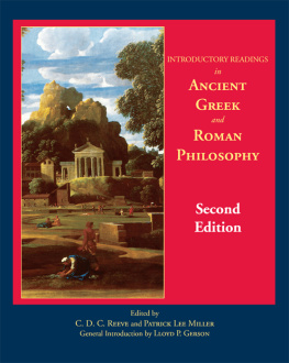 Patrick Lee Miller - Introductory Readings in Ancient Greek and Roman Philosophy