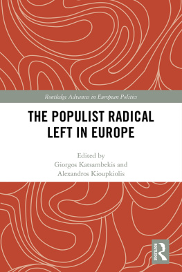 Giorgos Katsambekis The Populist Radical Left in Europe