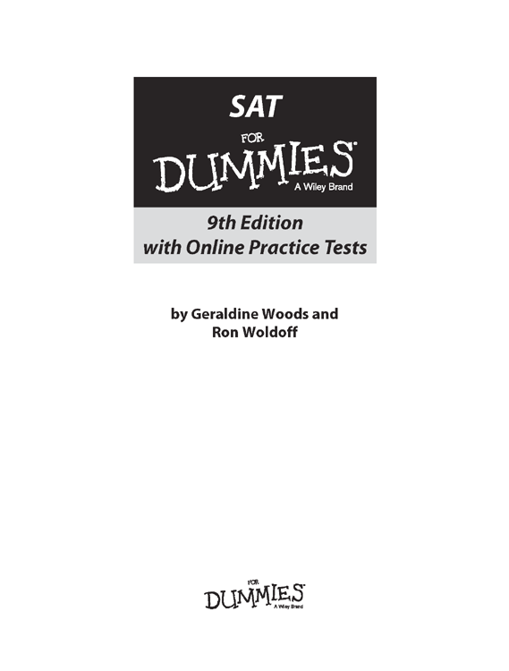 SAT For Dummies 9th Edition with Online Practice Tests Published by John - photo 2