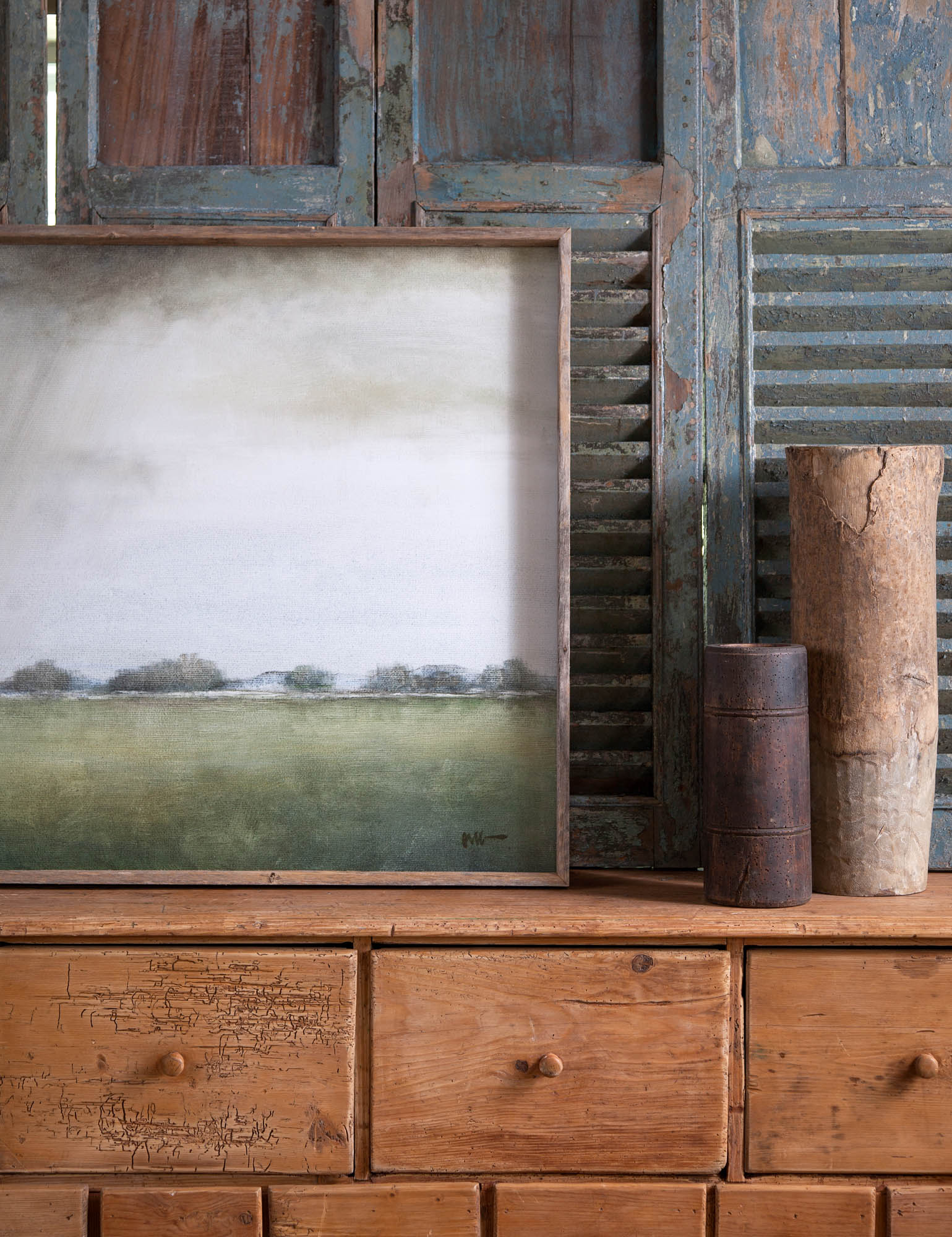 Beautiful old shutters with original paint are the perfect backdropfor a - photo 8