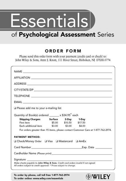 Essentials of Psychological Assessment Series Series Editors Alan S Kaufman - photo 2