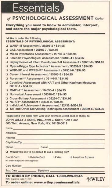 Essentials of Psychological Assessment Series Series Editors Alan S Kaufman - photo 2