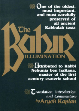 Aryeh Kaplan The Bahir: Illumination