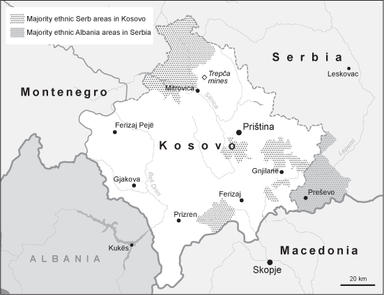 Serbian population centres in Kosovo and Albanian population in Serbia Some of - photo 5