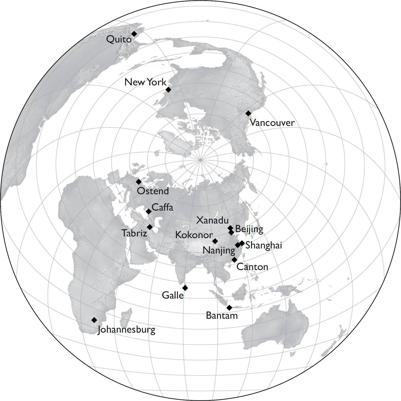 1 Azimuthal equidistant projection of the globe from China 2 The movement - photo 2