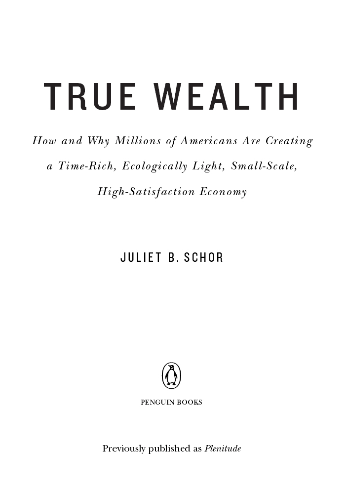 PENGUIN BOOKS TRUE WEALTH Juliet B Schors research has focused on the - photo 1