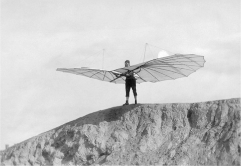 4 A dramatic photograph taken in 1894 of the German Otto Lilienthal preparing - photo 6