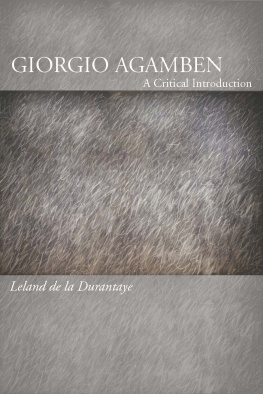 de la Durantaye Giorgio Agamben: a Critical Introduction