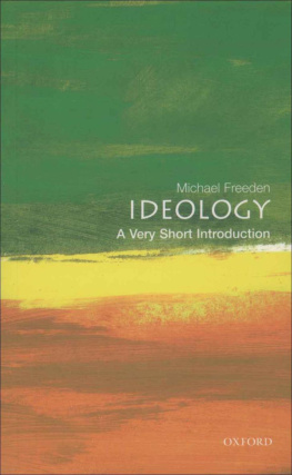 Michael Freeden Ideology: A Very Short Introduction