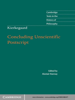 Alastair Hannay - Kierkegaard: concluding unscientific postscript