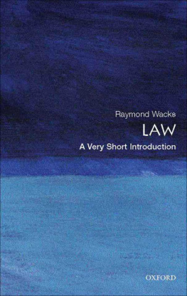 Raymond Wacks Law: a very shirt introduction