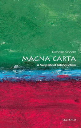 Nicholas Vincent Magna Carta: A Very Short Introduction