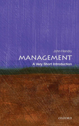 John Hendry Management: A Very Short Introduction