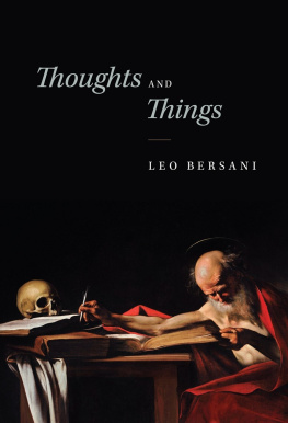 Leo Bersani Thoughts and Things