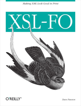 Pawson - XSL-FO: Making XML look good in print--Cover. - Includes index