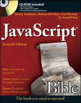 Goodman Danny Morrison Michael Novitski Paul - JavaScript Bible