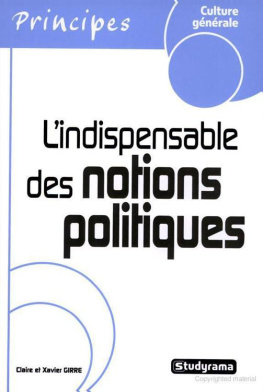 Claire Girre - LIndispensable Des Notions Politiques