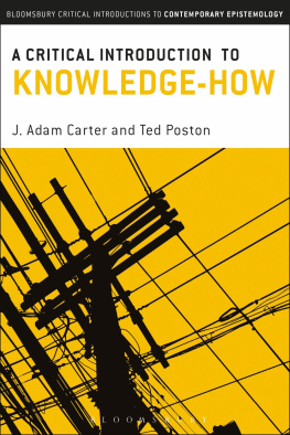 Carter J. Adam - A Critical Introduction to Knowledge-How